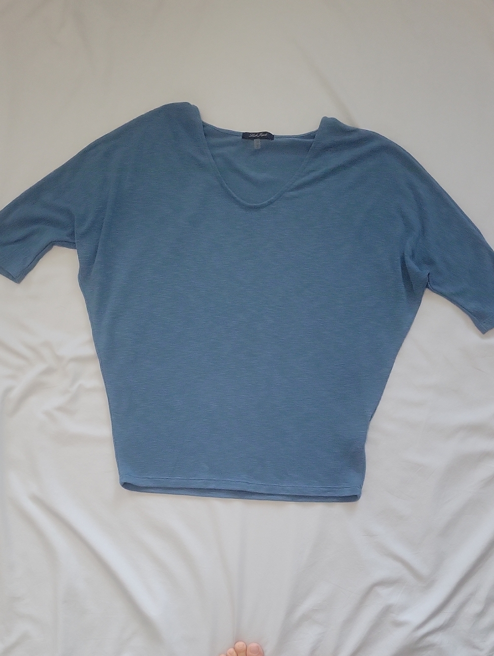 Laila Jayde Dusty Blue Short Sleeve Knit Top